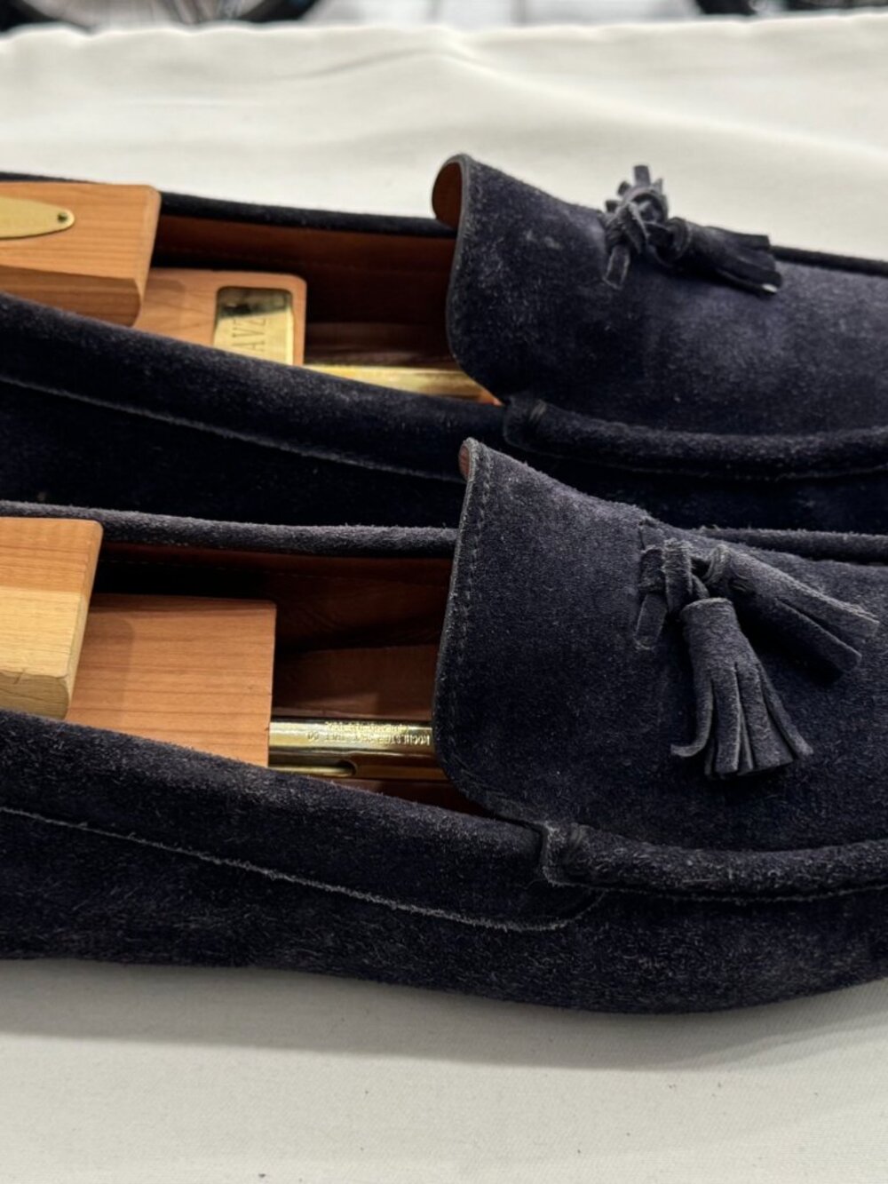 Prada Men's Suede Blue Tassles Loafers Size: 11 - Picture 6 of 9